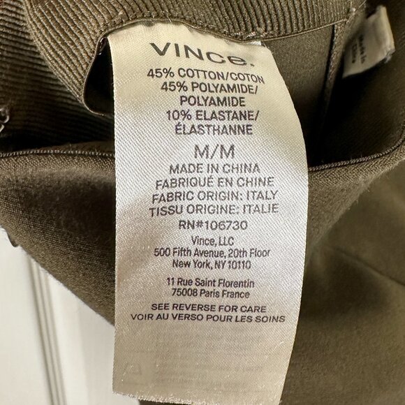 Vince Stitch Front Legging Womens Size M Green Ankle Zip Side Stretch Cl… - Picture 10 of 10